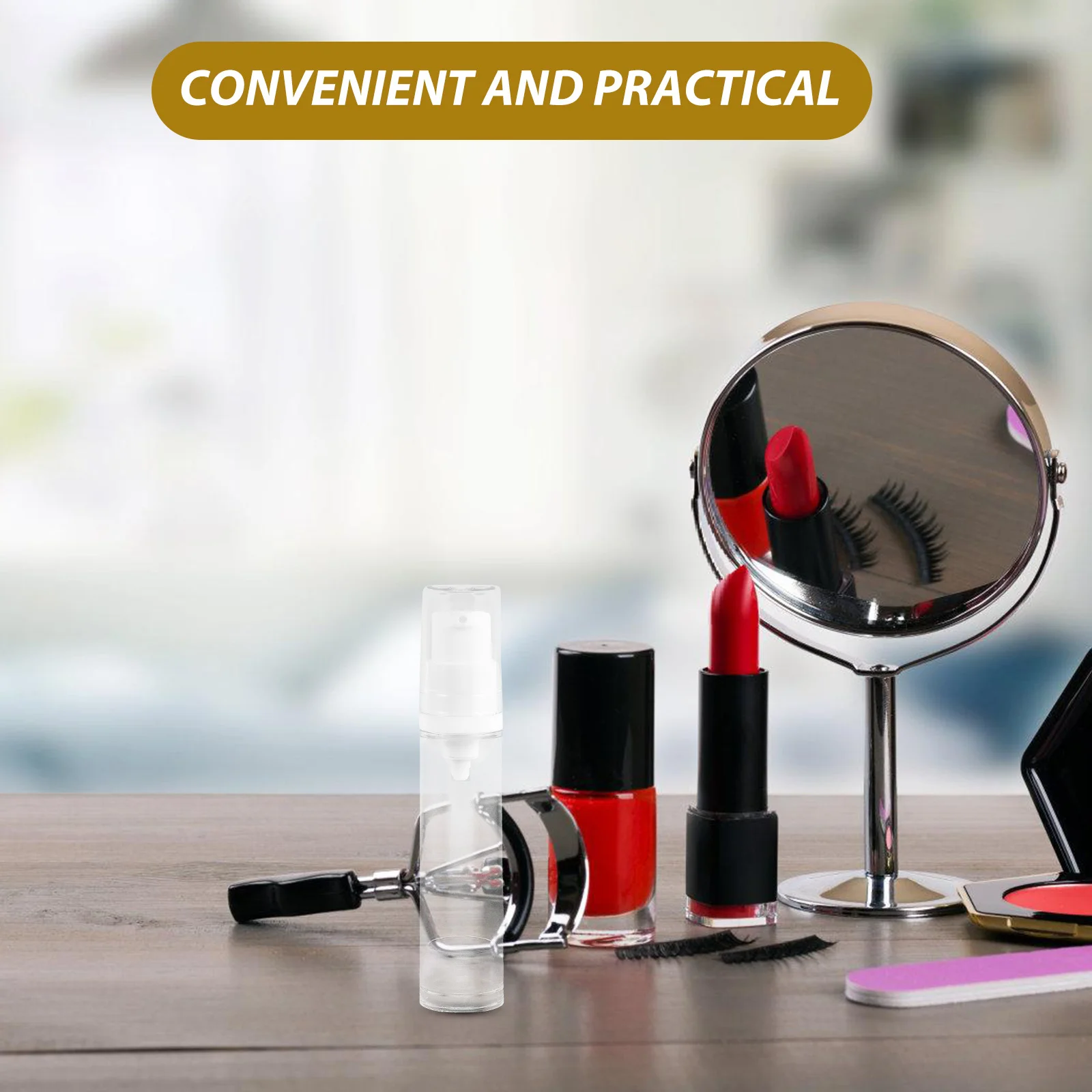 8 قطعة زجاجات مضخة محمولة بدون هواء للسفر حاويات غسول صغيرة 10 مللي موزع فراغ قابل لإعادة الملء للعناية بالبشرة