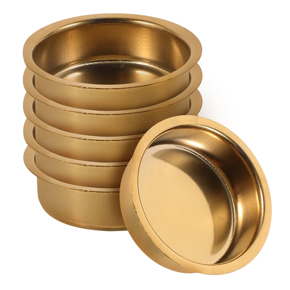 

6pcs Incense Burner Accessories Stainless Steel Middle Eastern Style Tea Light Cups Holders For Diy Making Votive Cup Set