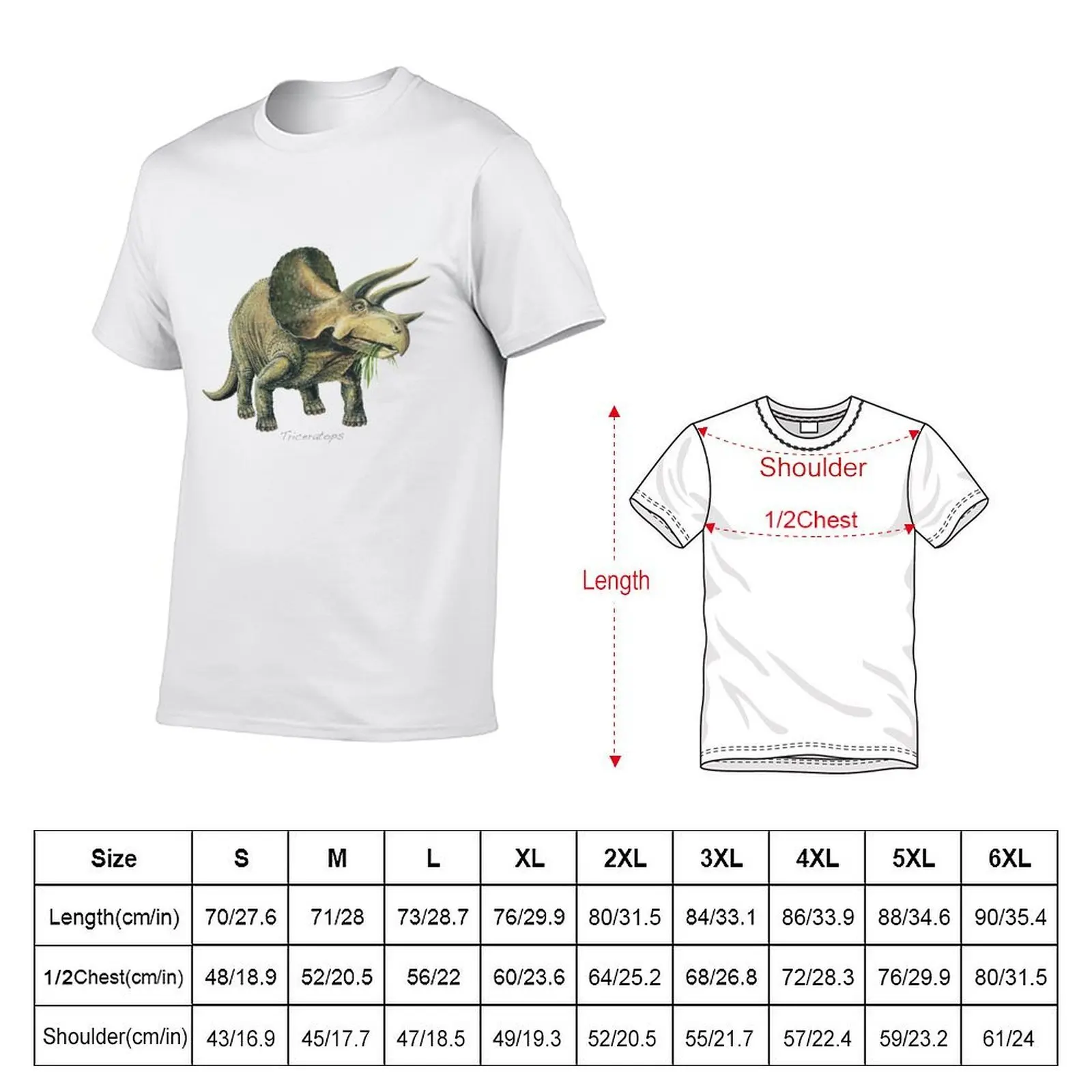 Triceratops T-Shirt cotton t shirts man 100% cotton t shirt man T-Shirt