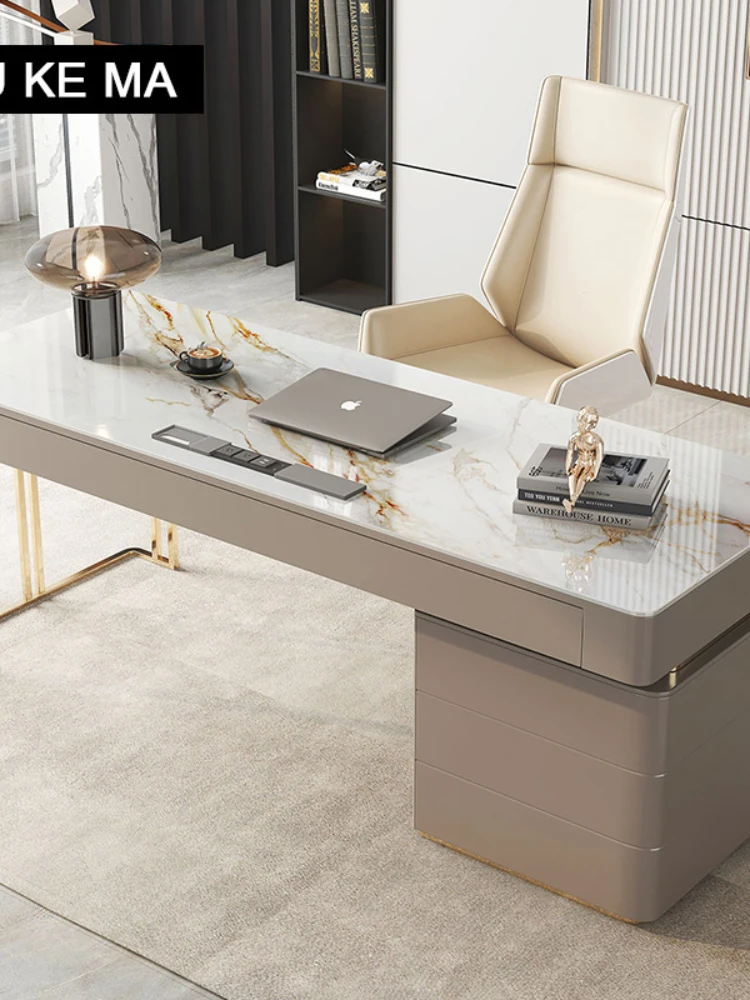 Slate desk office table Nordic study light luxury desktop computer desk simple modern writing desk  homeCD