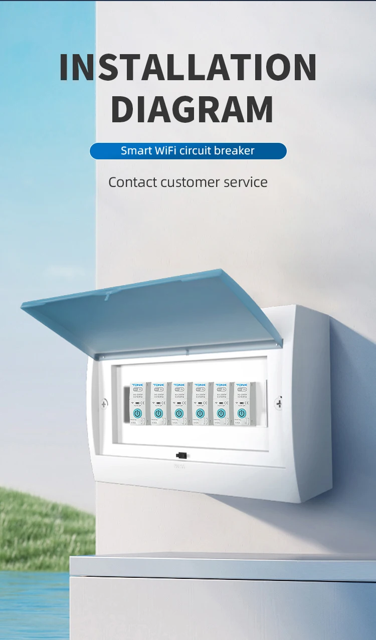 TUYA WiFi MCB 1A-63A Smart Circuit Breaker Überstrom Unter Spannung Schutz Power Metering Drahtlose Fernbedienung Schalter – Detail 13