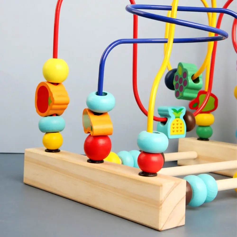 Animali colorati Giocattoli in legno Puzzle matematico Conteggio Apprendimento Perline Labirinto Forme Cerchio Perline di legno Giocattoli educativi Bambini Bambini