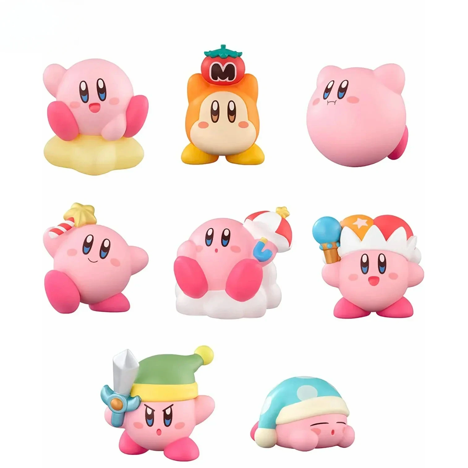 Anime Games Kirby Pink Kirby Waddle Dee Doo Cute Cartoon Collect Mini Toys Dolls Action Toy Figure Birthday Gifts