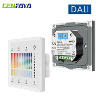DT6 DT8 DALI Master 4 Zones Wall Mounted Touch DALI Master Panel DALI-2 certified  Smooth Dimming Touch keys with LED indicator