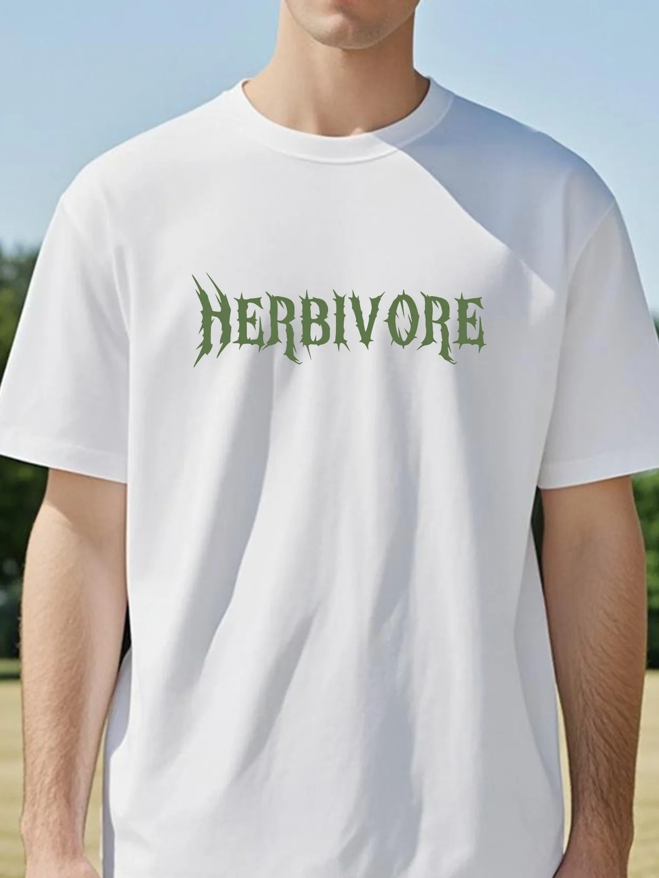 

HERBIVORE Letter Print T-Shirt Unisex Funny Summer Casual O-Neck Short Sleeve Vegan Vegetarian Party Tee