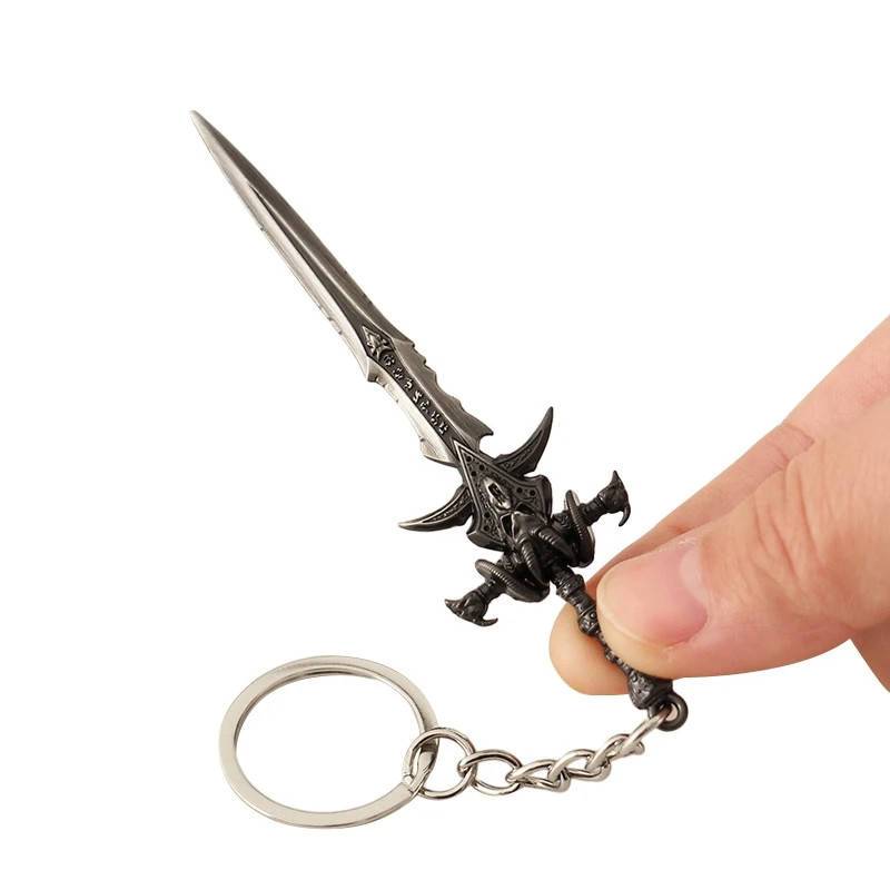 

World of Warcraft Weapon Keychain Frostmourne Swords Model The Lich King Alloy katana Game Peripherals Samurai Gift Toys for Boy