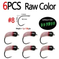 6pcs Raw Color Sz 8
