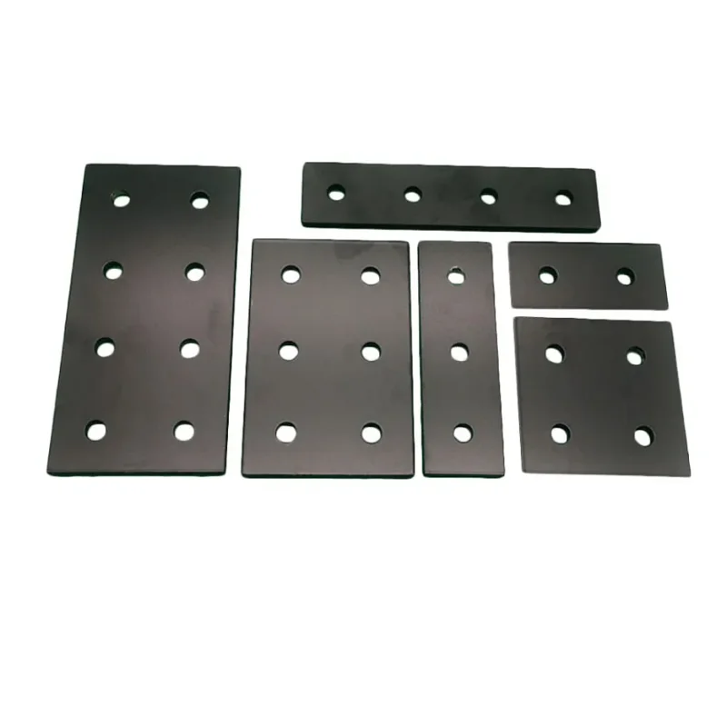 black splicing solid aluminum plate connection board racing simulator seat fittings for 4080 40120 40160 profiles