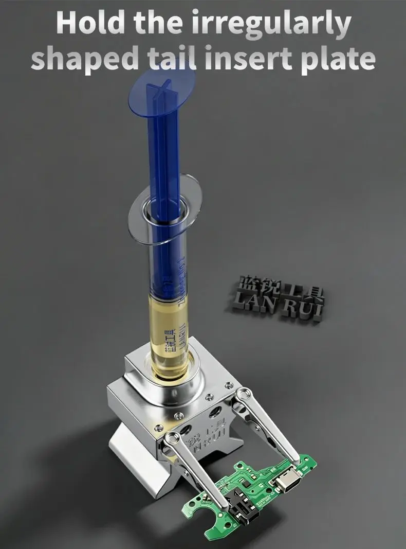 Lanrui B17 Universeller PCB-Clipper, Klemme für unregelmäßige Hauptplatinen, für Handy-Lötreparaturen, Halterung mit Schraubendreher und Aufbewahrungsloch für Paste – Detail 5