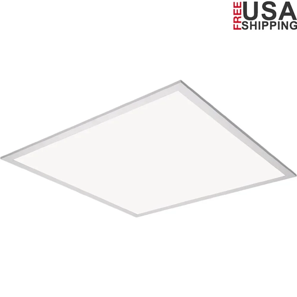 2x2 LED Flat Panel Light 4500 Lumens Cool White Ceiling Fixture Dimmable Easy Install Office Workshop Retail