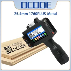 DCODE 25.4MM 1760PLUS-1 Metal Body Portable Handheld Inkjet Printer Text QR Barcode Batch Number Logo Printer Coding Machine