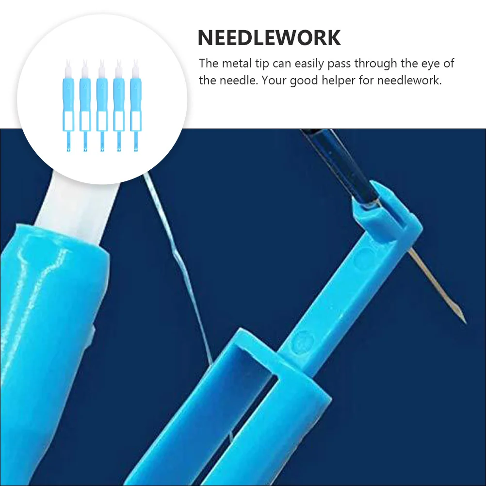 

5Pcs Sewing Machine Needle Threader Inserter Dual Purpose Threading Device with Metal Tip Easy to Use for Manual Sewing Machines