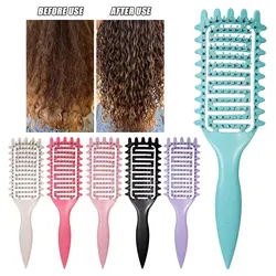 3 in 1 Curl Define Styling Brush Hollow Out Detangling Hair Brush Tangled Hair Comb Shaping Defining Curls Barber Styling Tools