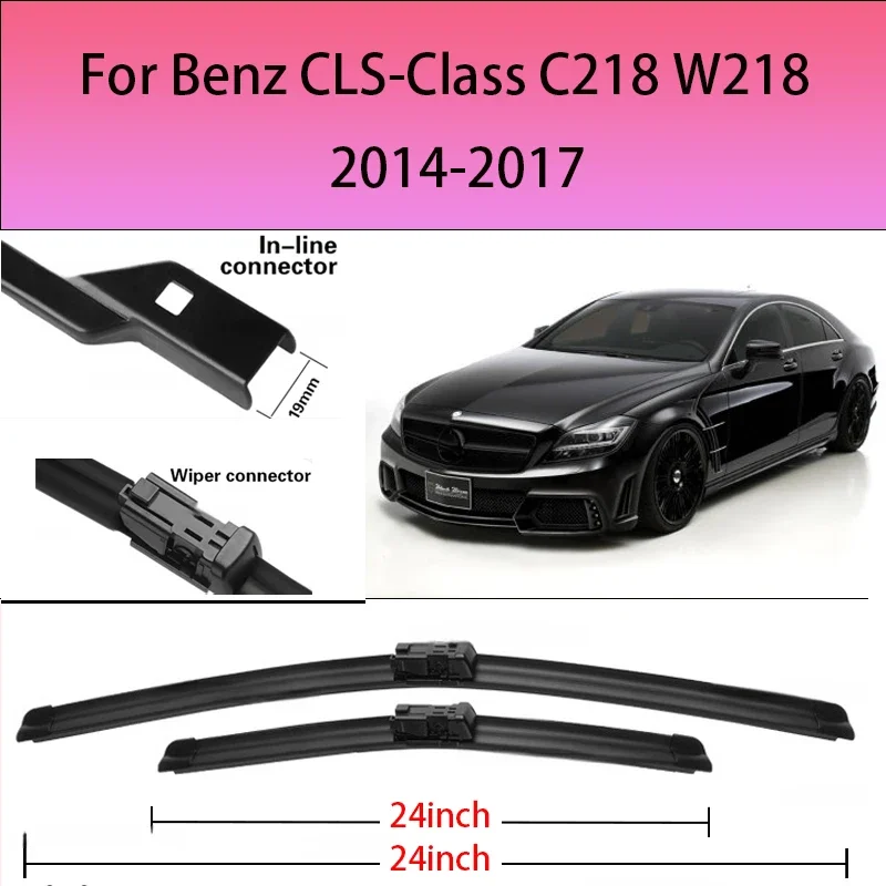 

For Mercedes Benz CLS Class W218 2014-2017 2016 2015 Front Windshield Wiper Blades Windscreen Window Accessories 24"+24"