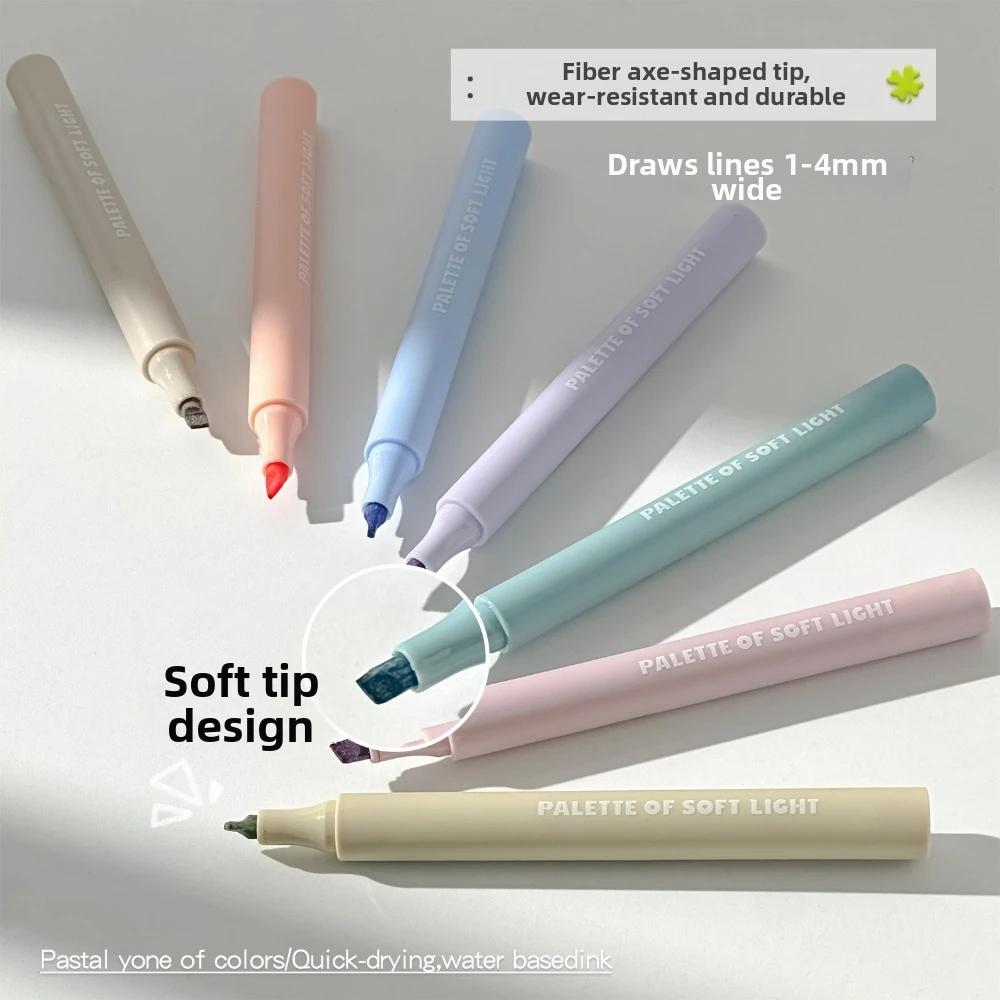 Cute Fast Dry Highlighters 8 Pack Pastel Colors Smear-Proof Chisel Tip Highlighters Art Marker Pastel Markers For Students