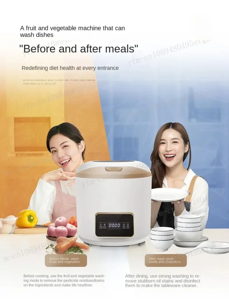 220V Mini Dishwasher Double Person Fruit and Vegetable Machine Fully Automatic Desktop Small