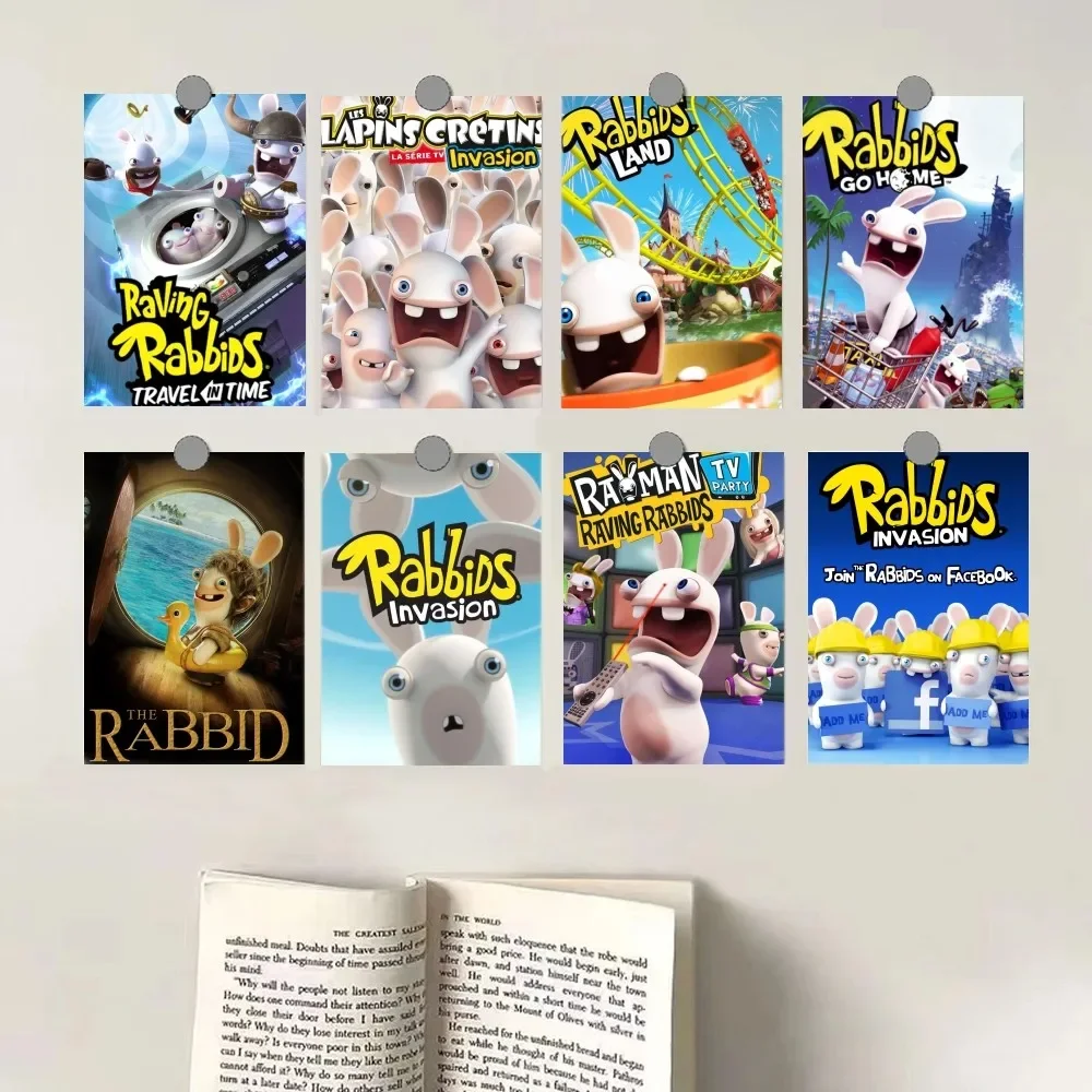 Rabbids Invasion HD Canvas Print - Personalized Cartoon Raving Rabbids Wall Art Poster for Room Decor