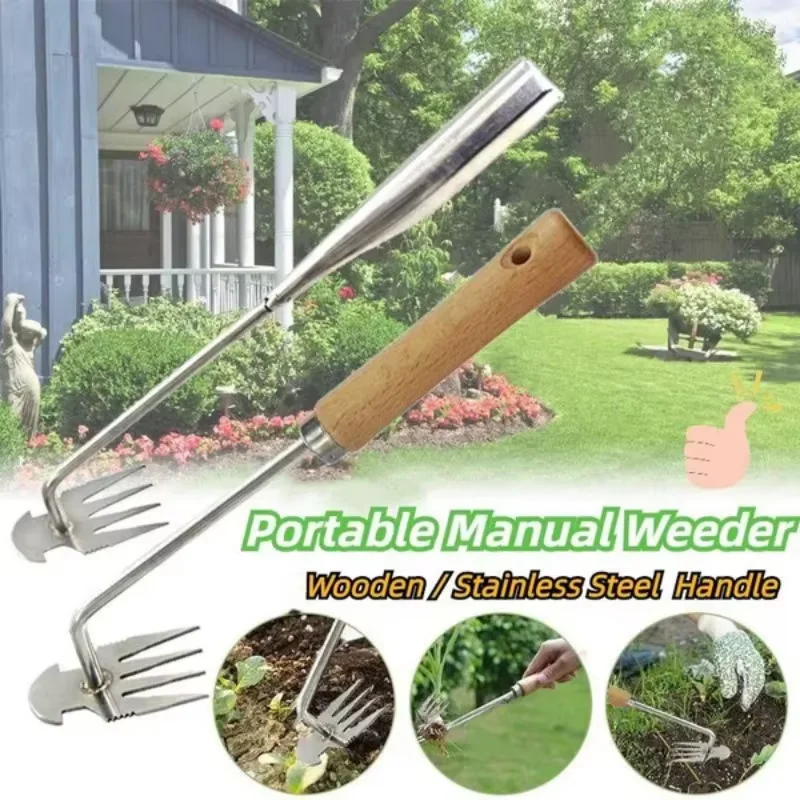 

Portable Manual Hoe Weeding Puller Manual Small Hoe Gardening Tool Lawn Root Remover For Gardening Outdoor Digging Tool