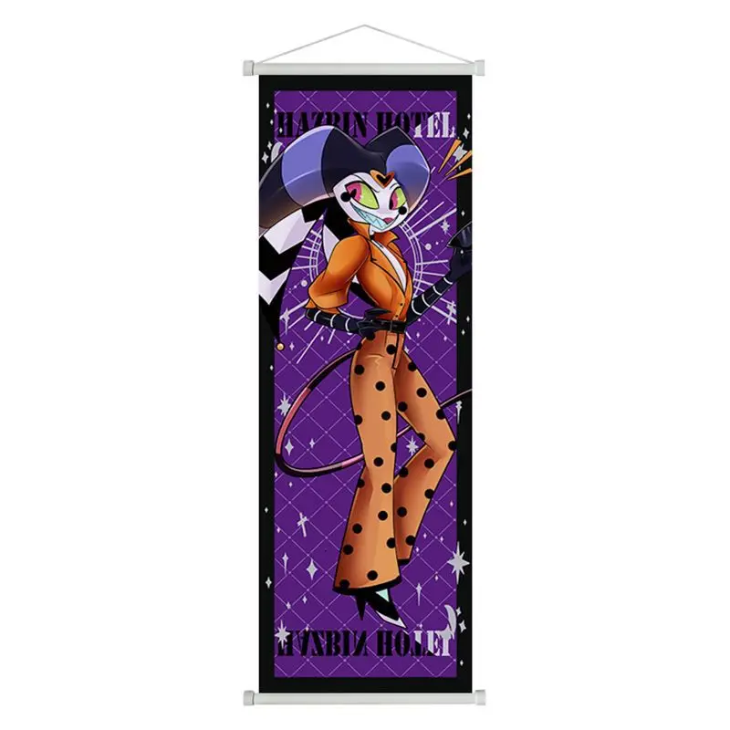 Póster de Alastor de Hazbin Hotel, Figura de Anime, Pergamino Largo, Pintura Colgante, Decoración de Pared con Dibujos Animados de Lucifer, Adornos Colgantes para Habitación