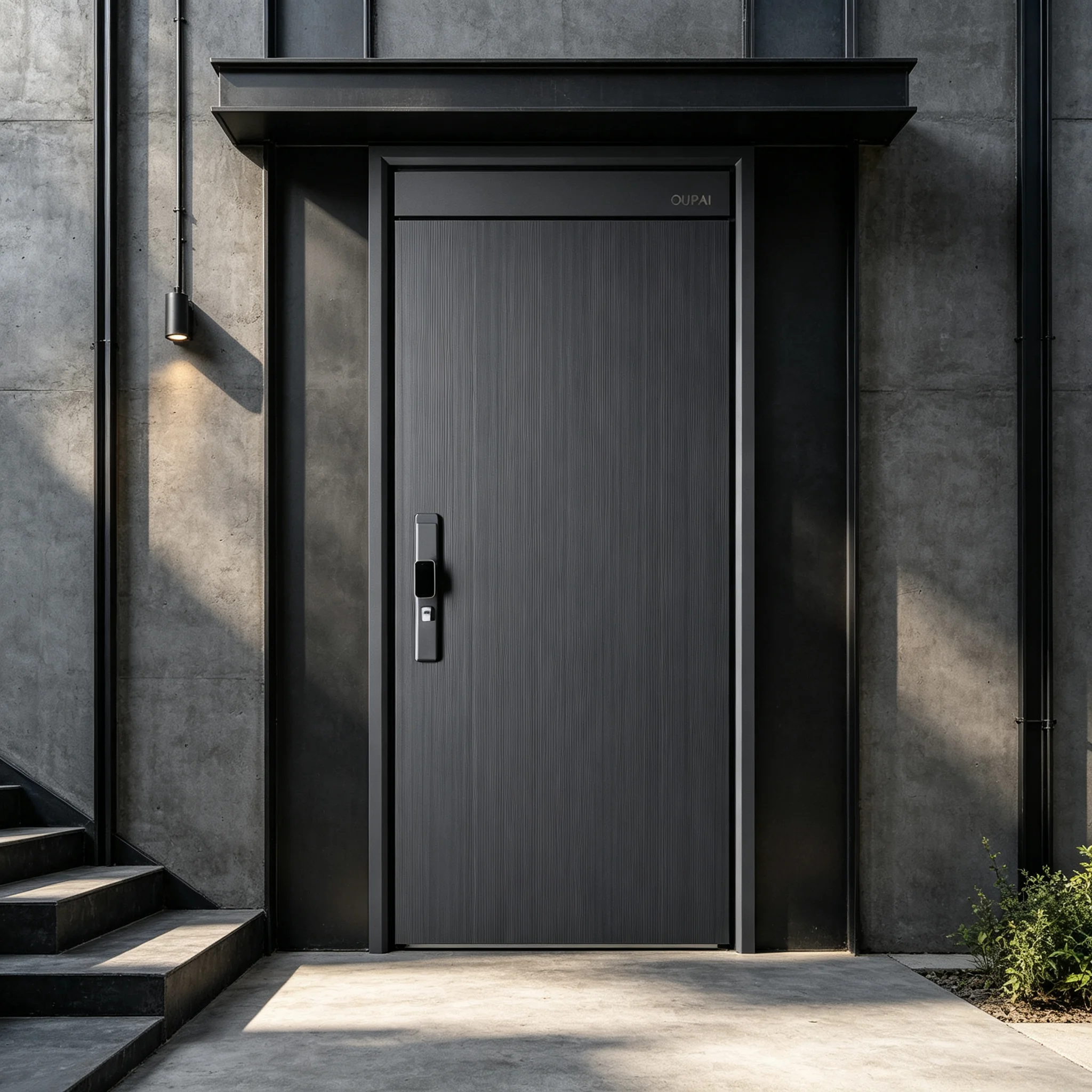 Latest Design Rust Proof Aluminum Alloy Entrance Door High End Villa Hinged Door Fingerprint Unlocking Intelligent Security Door