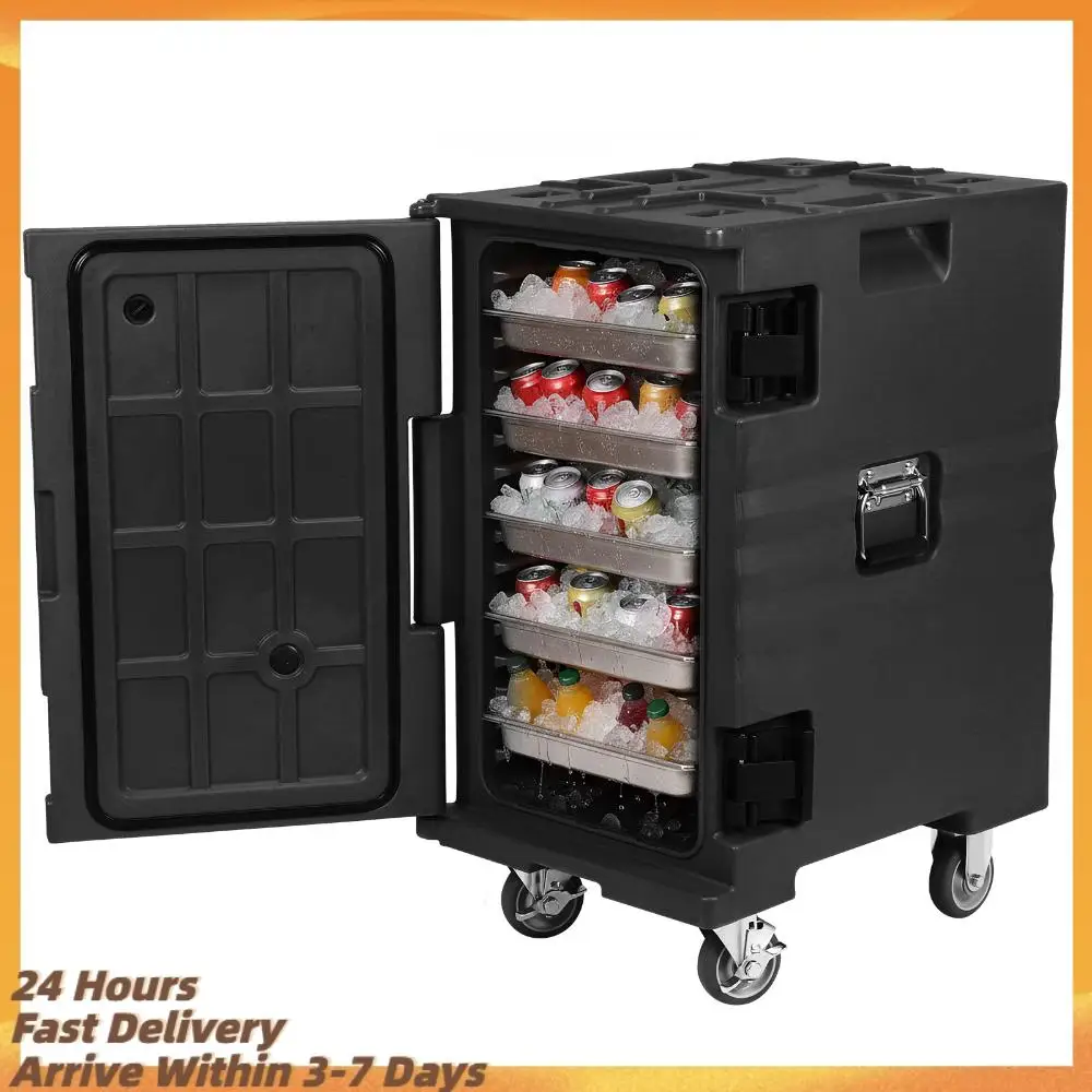 118QT Insulated Food Pan Carrier Insulated Food Container with Wheels W/Handles for Catering Restaurant Canteen Family Party