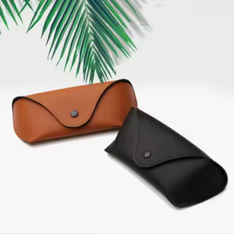 PU Leather Eyewear Cases Cover for Sunglasses Black Brown Women's Eyeglasses Case Men Reading Glasses Box With Metal Buckle
