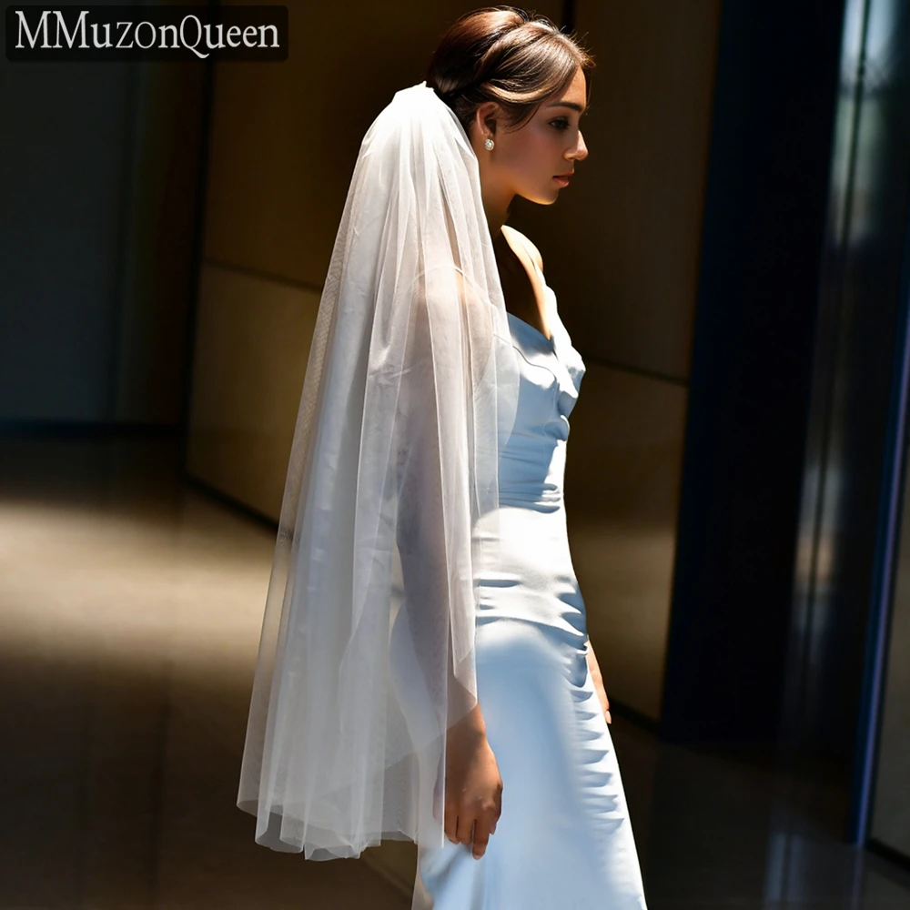 

Свадебная фата TOPQUEE Minimalist, однослойная, сетчатая, длиной до кончиков пальцев, с необработанным краем, прозрачная и мягкая, из тюля, M92