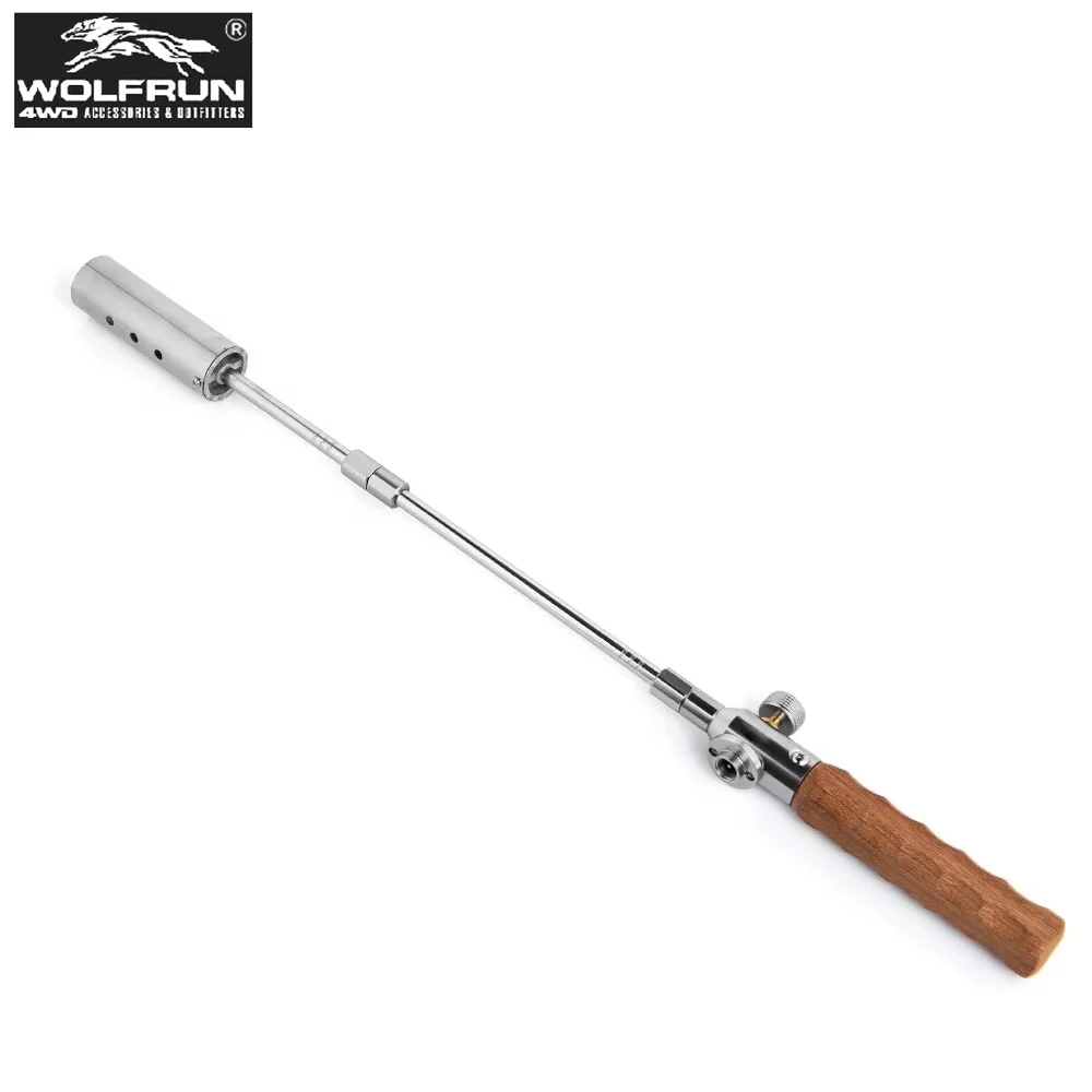 

Съемная регулируемая зажигания, уличная портативная горелка с деревянной ручкой, горелка для пикника, барбекю, бензобак, пистолет-распылитель для кемпинга, воспламенитель с длинным пламенем