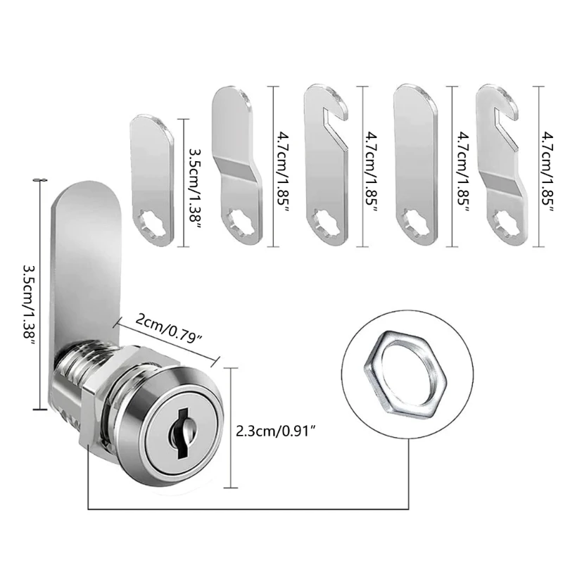Set serrature da 16 mm con 4 chiavi Set serrature per mobili in metallo per sicurezza armadietti cassetti
