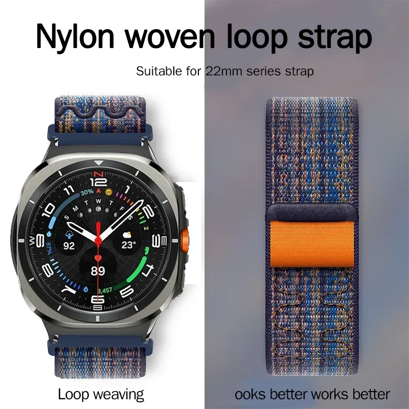 삼성 갤럭시 시계 7 울트라 47mm 땋은 밴드 팔찌 갤럭시 7 울트라 퀵 커넥터 시계 밴드에 대한 나일론 솔로 루프 스트랩
