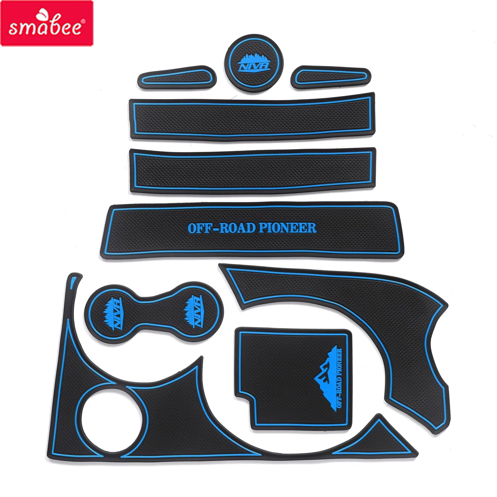 Smabee for Chevrolet Lada Niva 2009-2018 Anti-Slip Gate Slot Cup Mat Door Groove Pad Coaster Accessories RED/WHITE/BLACK/BLUE
