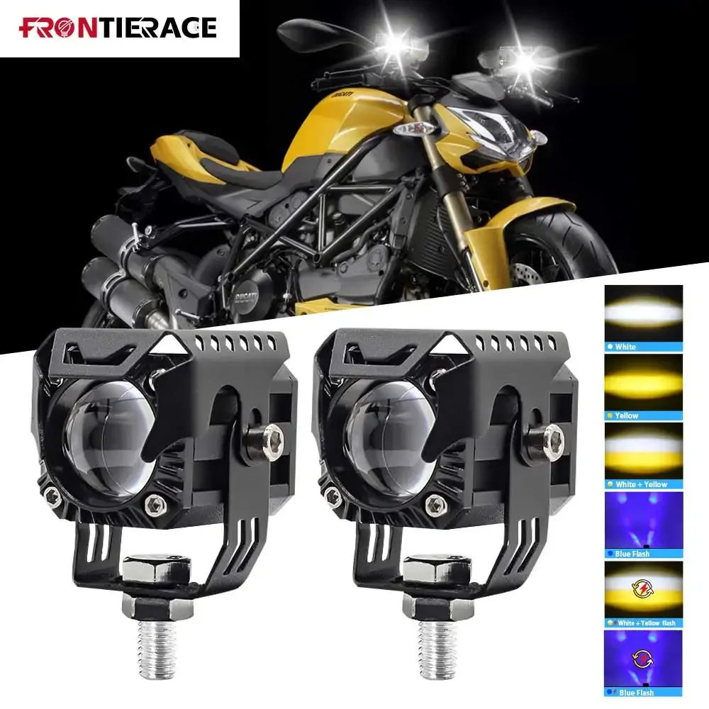 

Auxiliary Motorcycle Fog Lights Driving High/Low Fog Lamps Led Lighthouse Off Road Super Brighter Headlights 60W 6000K 12V 24V