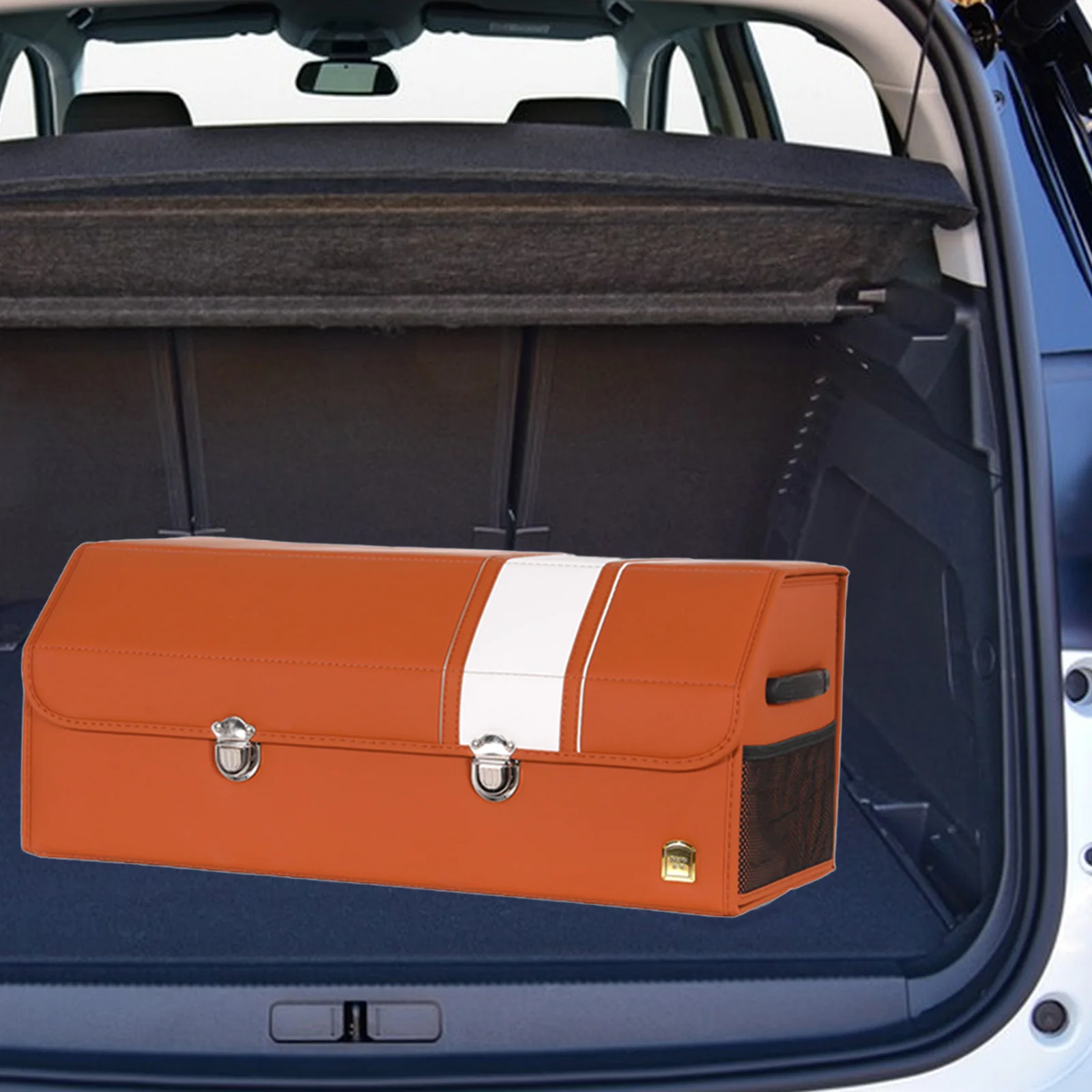 Car Trunk Organizer Side Pockets Saving Space Leather Storage Box Large Capacity Multifunctional Folding Storage Bags Car Access