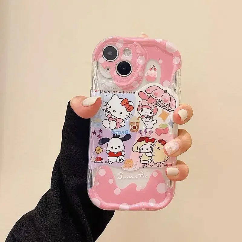 Cute Sanrio Ice Cream Hello Kitty Case for Realme C53 C55 C67 C63 C65 C35 C33 C21Y C25Y C30 C51 C20 8 5G 10 11 12 Pro Plus Cover