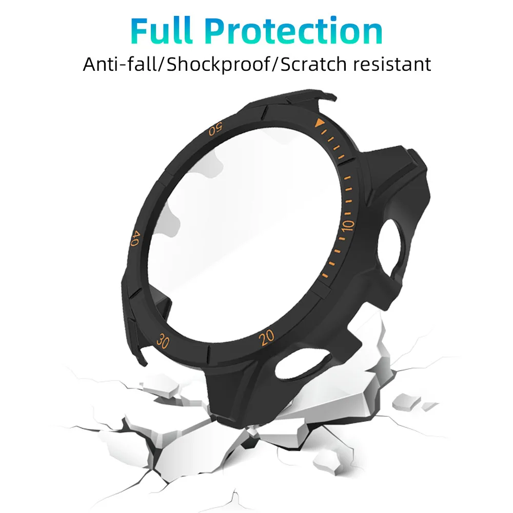Glass+PC Case for Garmin Fenix 8 51mm 47mm 43mm AMOLED Solar Screen Protector Tempered Glass Bumper Protective Cover Accessories