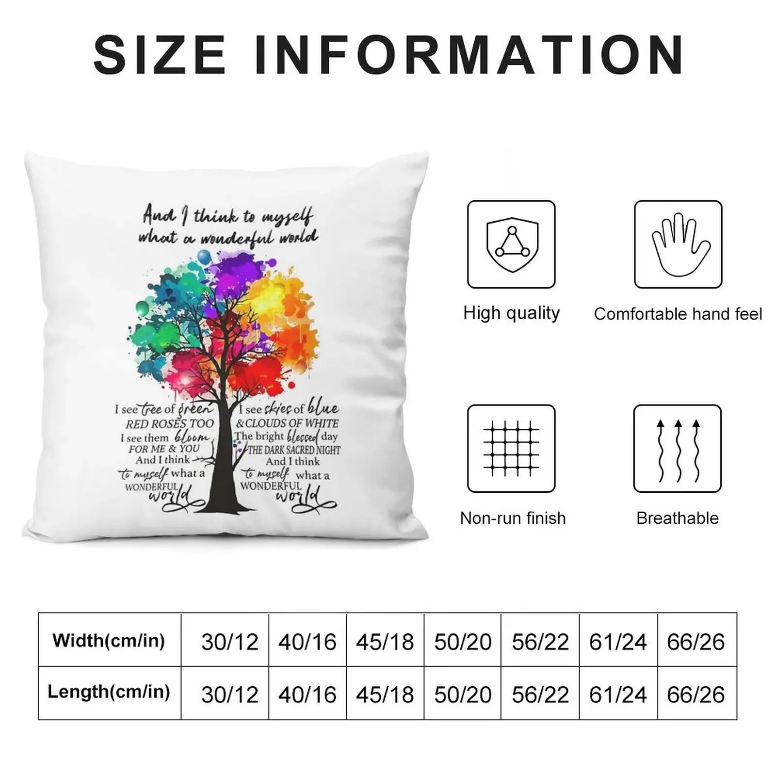 And I Think To Myself What A Wonderful World Throw Pillow Sofa Cushion Cover Decorative Cushion christmas pillow case pillow