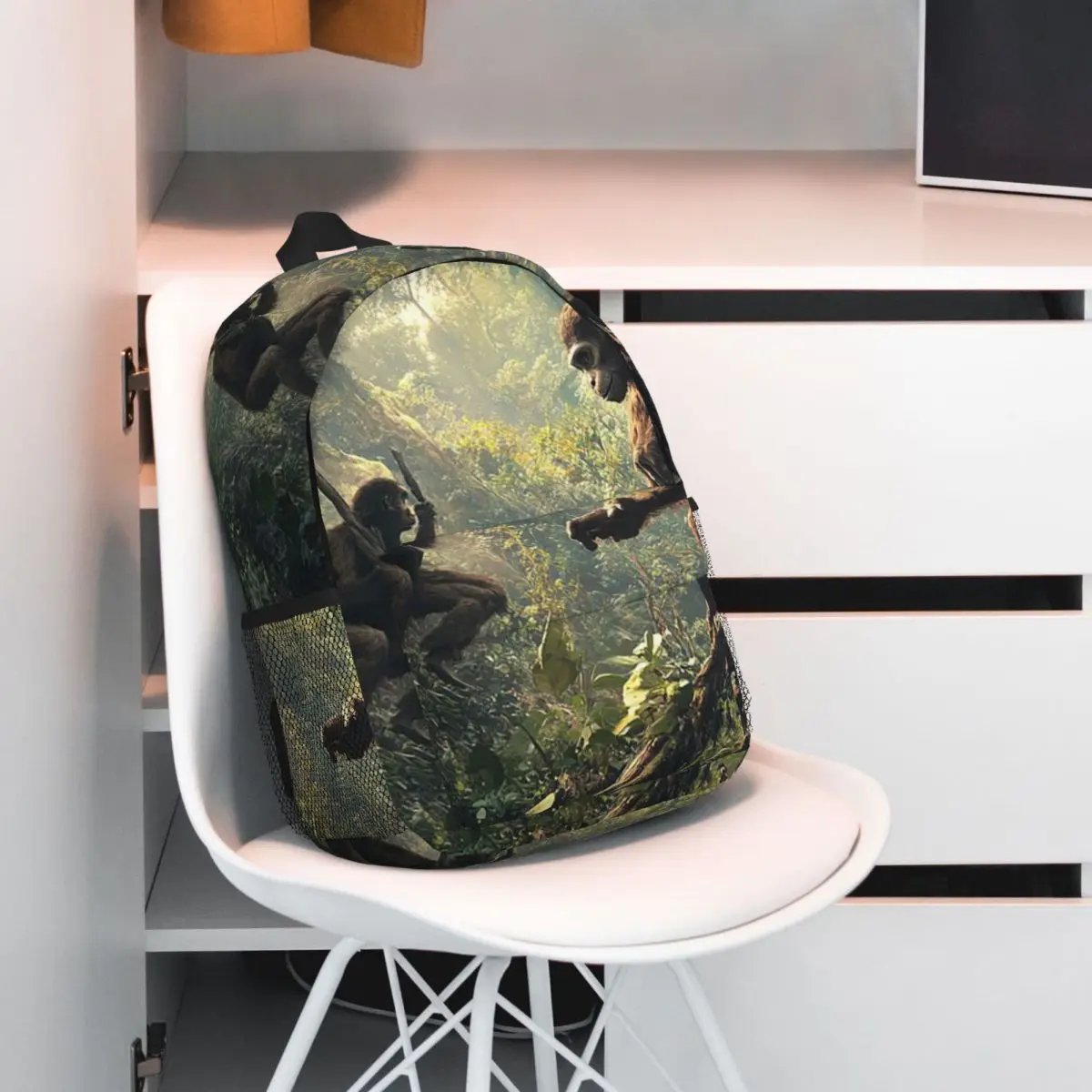 Monkey Herd In Forest With Sunshine Backpack Student BookBag Children School Bag Laptop Shoulder Bags for Men Women
