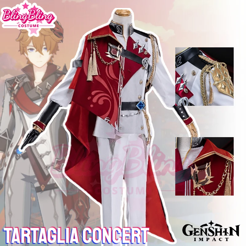 Genshin Tartaglia Cosplay Cosutme Genshin Impact Concert Tartaglia Costume Genshin Impact Concert Cosplay and Tartaglia Wig