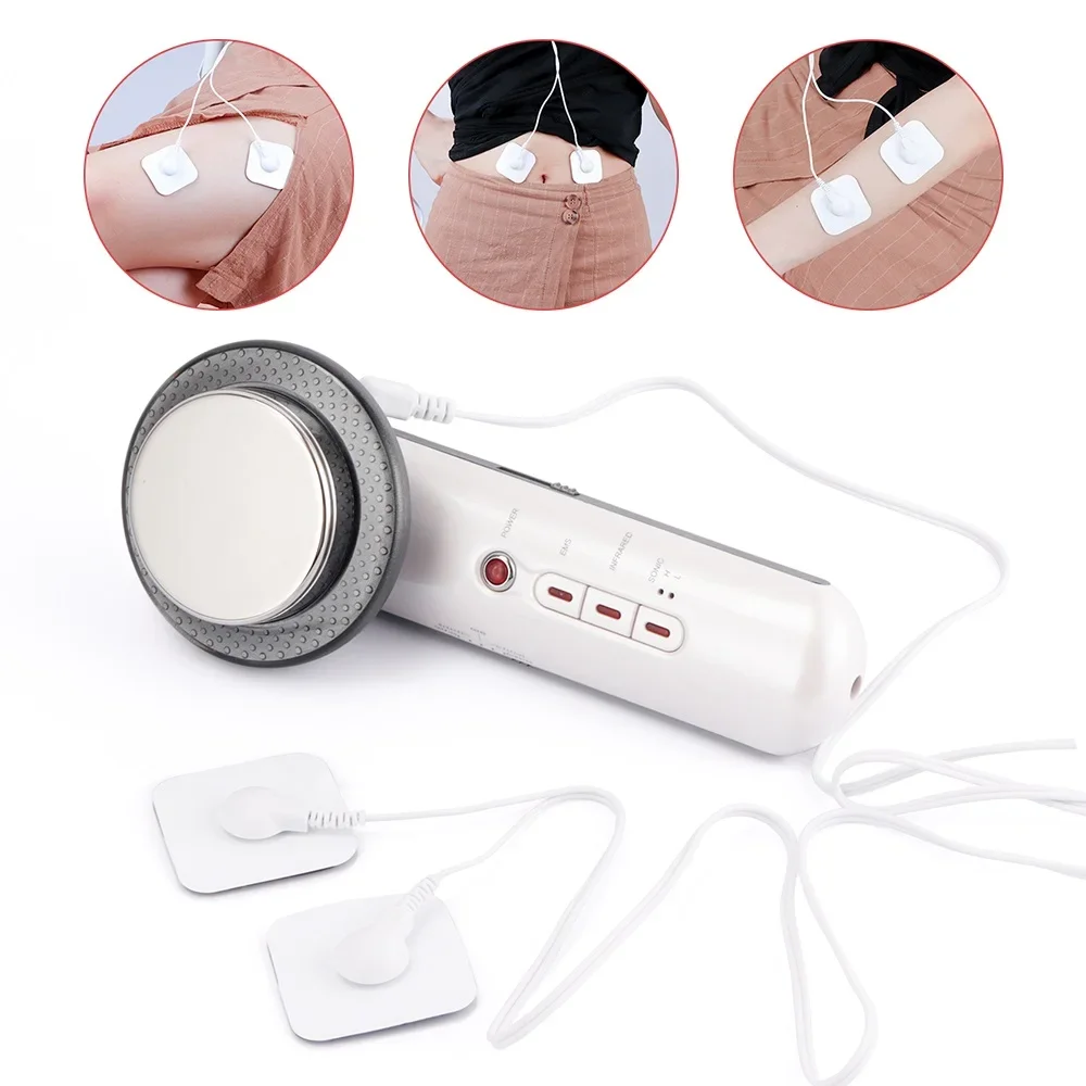 EMS Infravermelho Ultrasonic Corpo Massageador, Facial Levantamento Massageador, Ultra-som Emagrecimento Dispositivo, Queimador De Gordura Cavitação, Rosto Beleza Máquina, 3 em 1