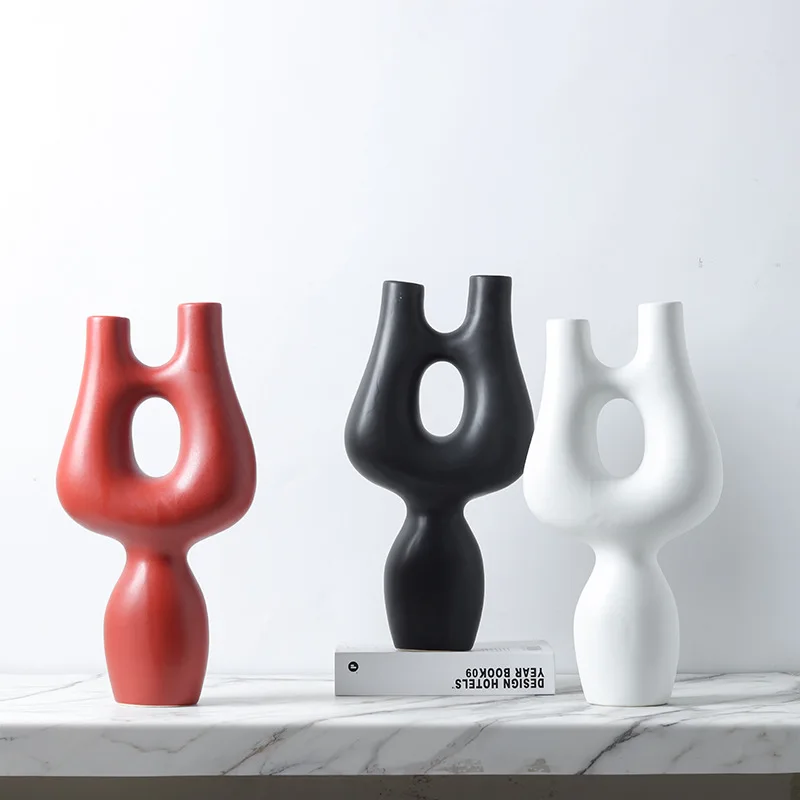 

Geometric tree branch ceramic flower vase decoration style modern Nordic minimalist bookshelf wine cabinet foyer decoration