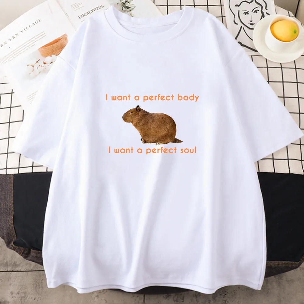 Radiohead Capybara Cartoon Printing T-shirts Cotton High Quality Soft Tee-shirt Ropa De Mujer Women/Men Clothing Spring Summer