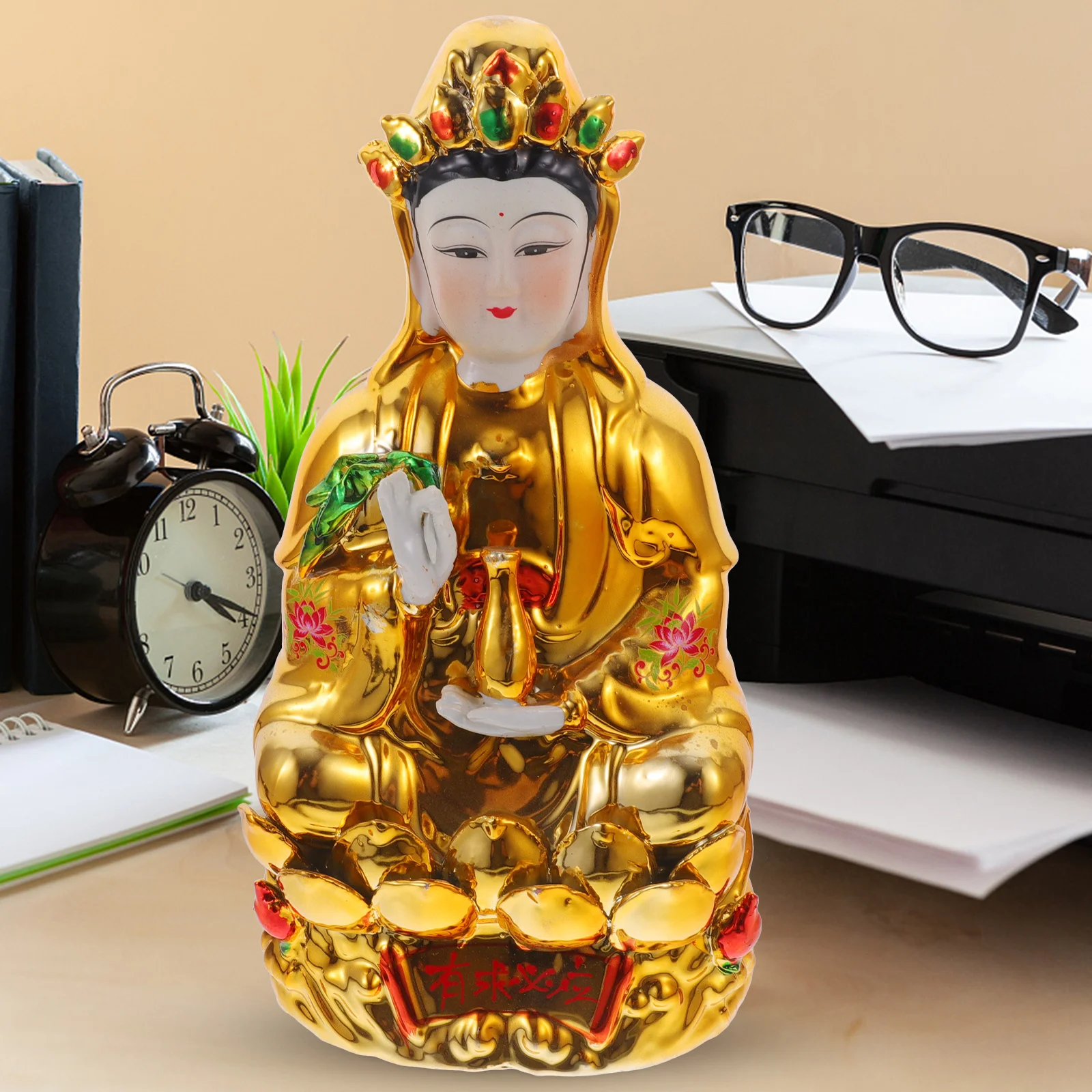 

Avalokitesvara Buddha Ceramic Desktop Ornament Retro Style Craft Home Decoration Unique Design Avalokitesvara Buddha