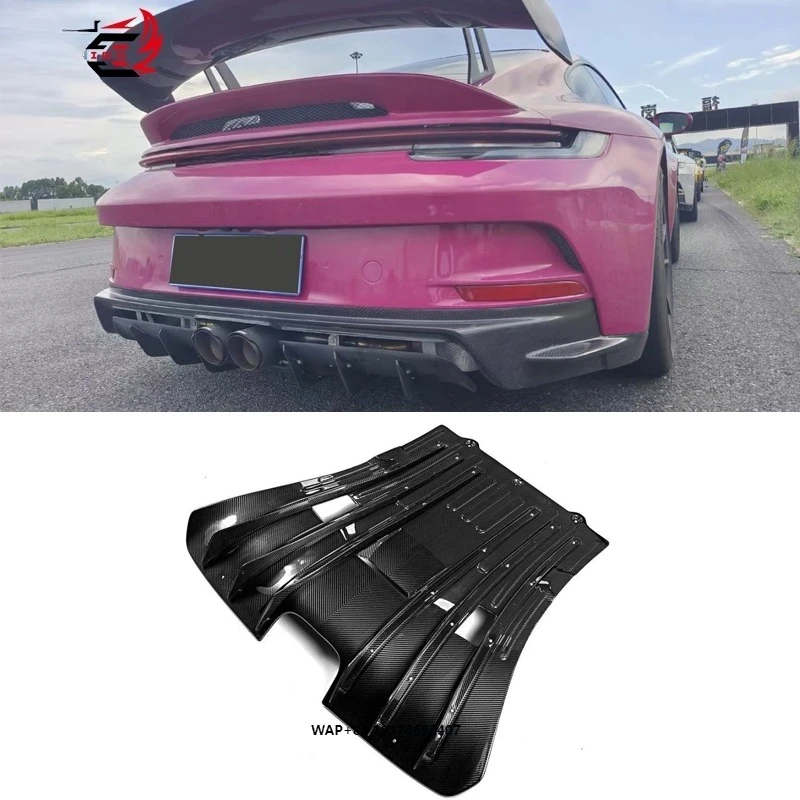 Auto Sport Parts Universal Dry Carbon Fiber Rear Diffuser Spoiler Rear Bumper forPorsche 911 992 GT3 OEM Style Factory