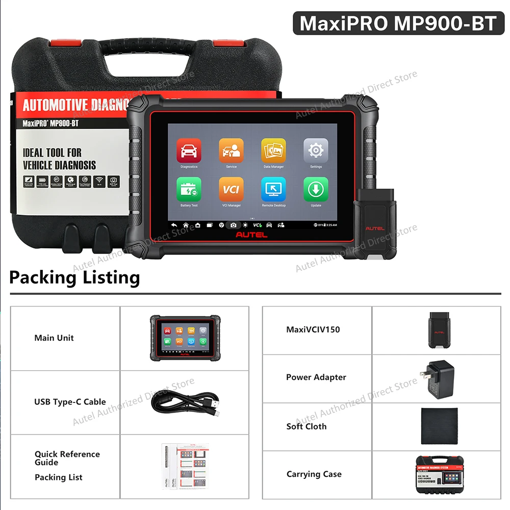 Autel MaxiPRO MP900-BT MP900BT OBD2 Diagnostische Tool Automotive Scanner ECU Codering Bidirectionele Scan Tool CAN FD DoIP Geüpgradede versie van MP900