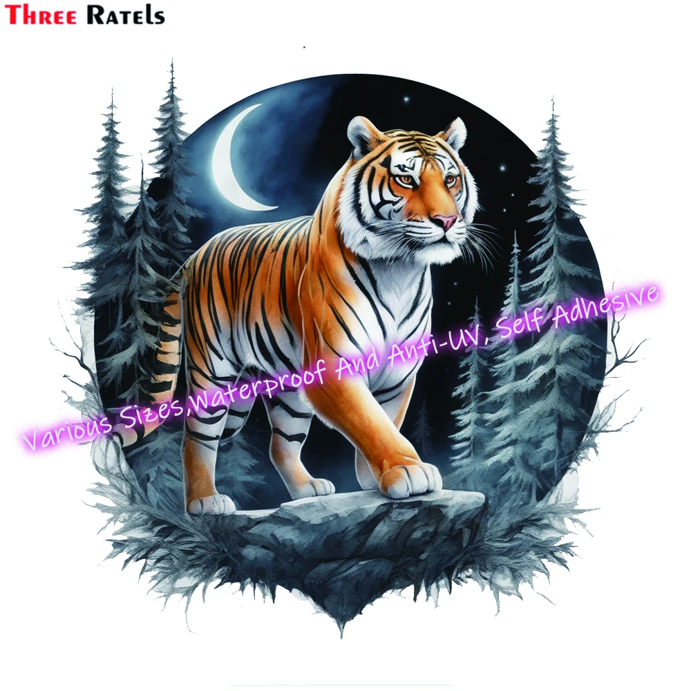 Three Ratels M317 3d Roaring Tiger Sticker For Windshield  Decoration Vinyl Material Waterproof Decals