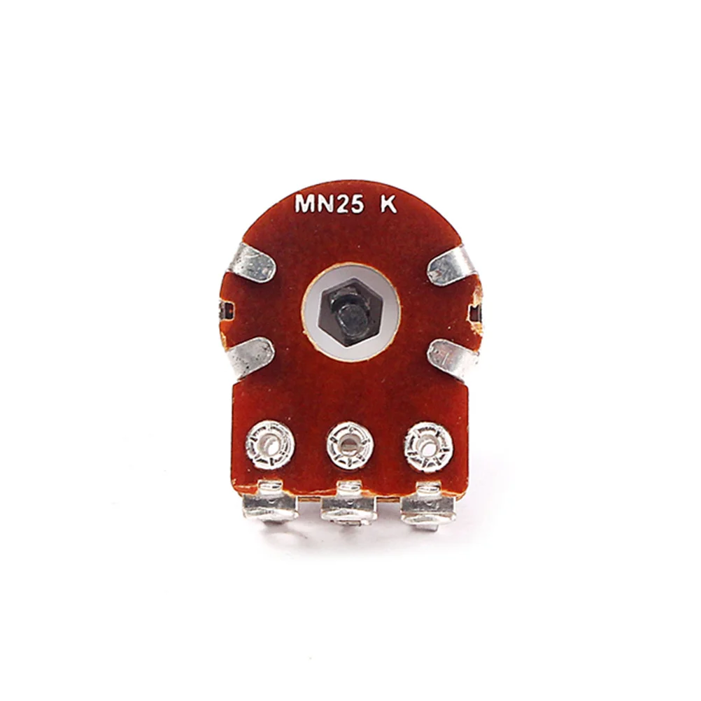 Potenciómetro de guitarra de doble cubierta, 25K Ohm, Mn25k, Audio, cono lineal, Control de tono de volumen giratorio para pastilla de amplificador, olla de equilibrio dividida