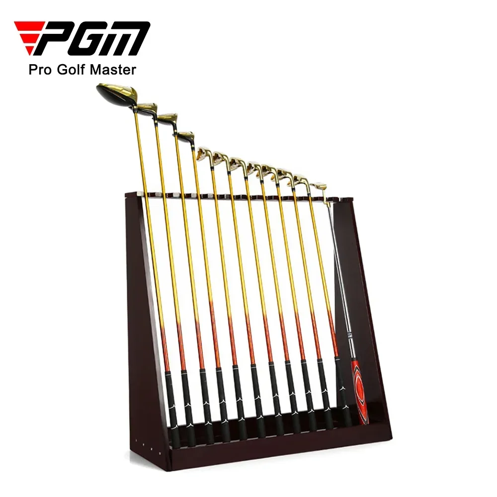 PGM Golf Club Holder Wood Shelf Display Stand Solid Hardware Screw Fixing Easy To Insert 13 Slot