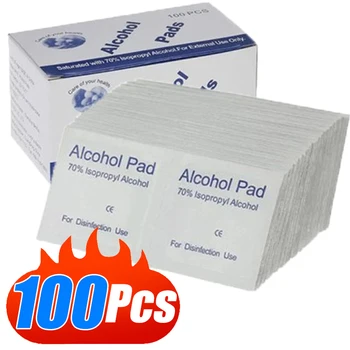 10/100Pcs Auto Detaillierung Einweg Alkohol Desinfektion Baumwolle Pad Waschen Pflege Telefon Reinigung Wischer Bildschirm Gläser Reinigung Baumwolle