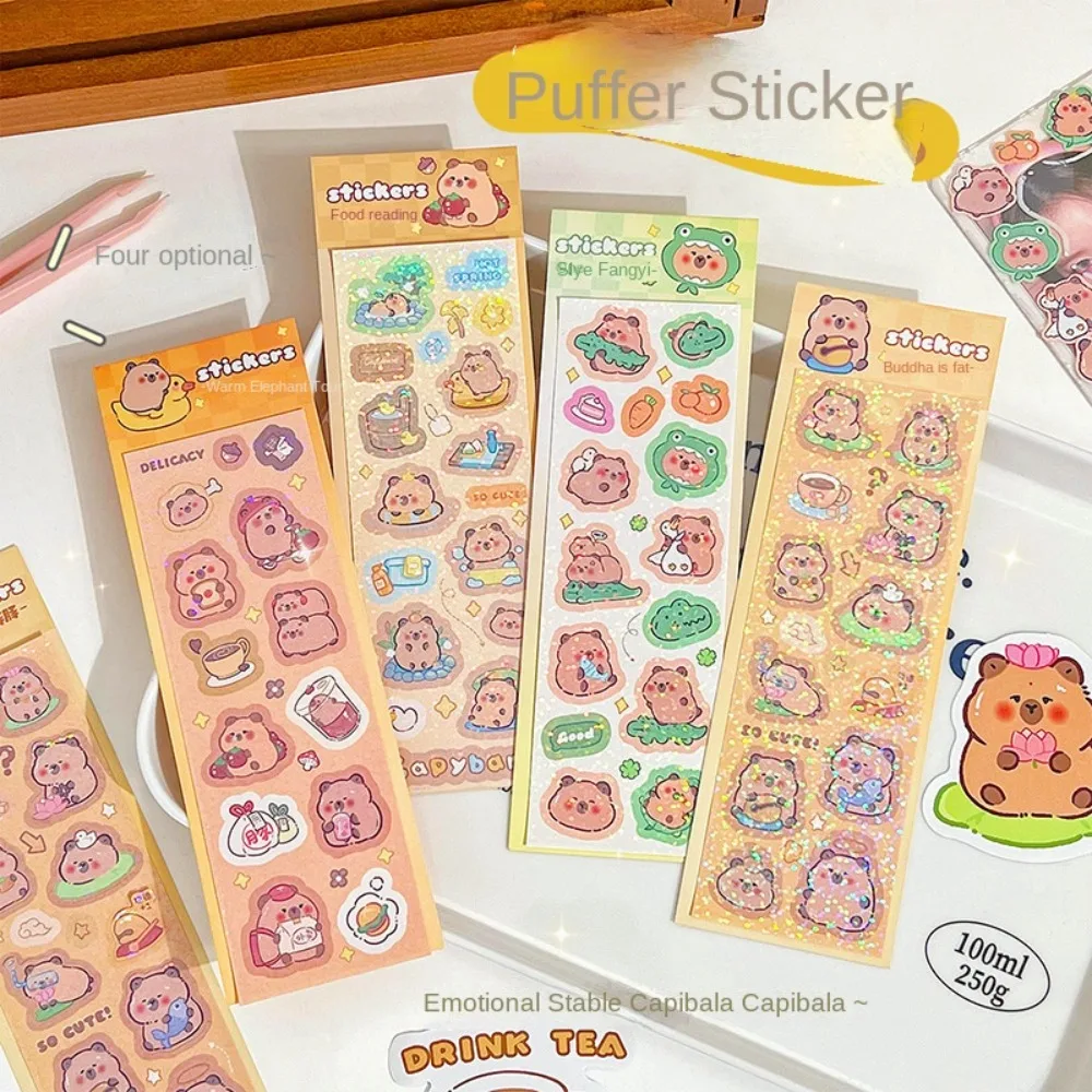 Waterproof Capybara Stickers Multi-purpose Self-adhesive Capybara Hand Account Sticker Portable Durable Stationery Sticker