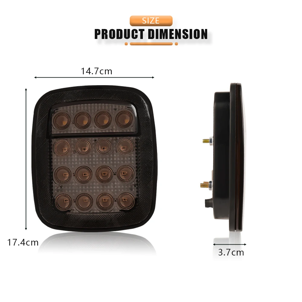 1Pair LED Tail Lights for Jeep Wrangler TJ CJ Reverse Lights,Brake Reverse Light Rear Back Up Lights Daytime Running Lights